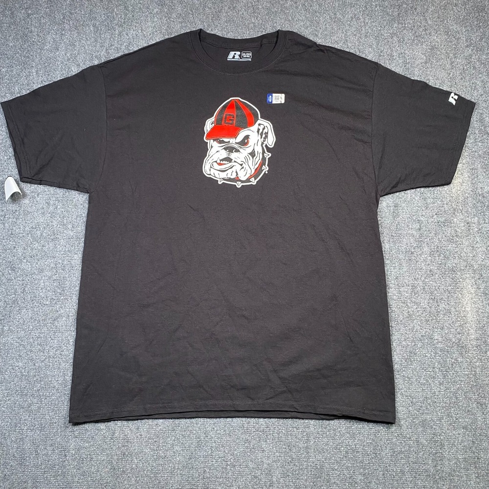 Men's Russell Solid Black Georgia Bulldogs Short Sleeve‎ T-Shirt 2XL